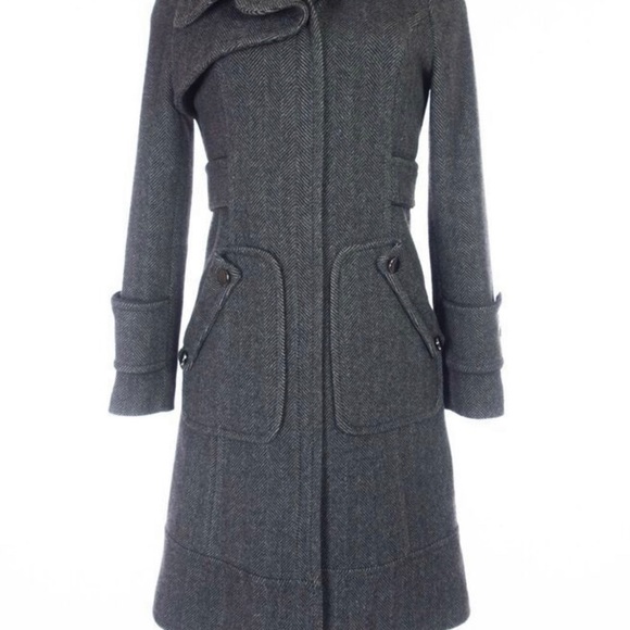 Soia & Kyo Tweed Herringbone Wool Coat - Picture 2 of 16